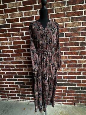 Knox Rose Dusty Rose Floral Tiered Maxi Dress